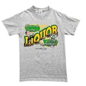 VTG Delta Magnum Weight Shirt Men S Grey Key West Liquor is the Answer Graphic T